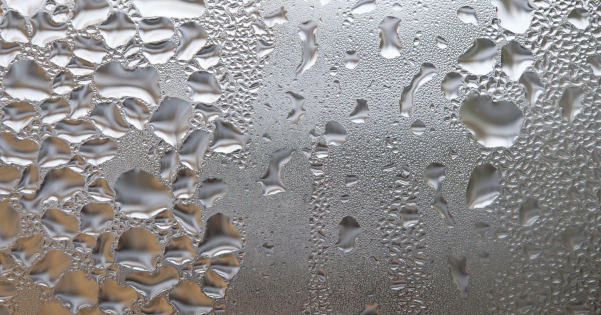 water droplets on a glass door showing condensation