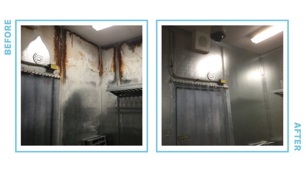 before and after picture of liner panels