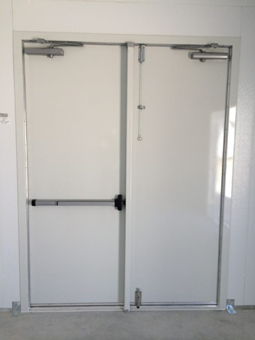 Two Metal doors for entrance and exit of equipment enclosures